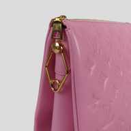 CLB XXIII Louis Vuitton Coussin PM handbag in rose pink leather with gold-tone hardware and embossed monogram detail