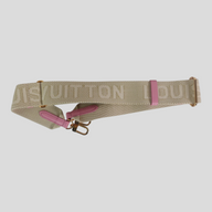 CLB XXIII Louis Vuitton Coussin PM beige canvas and pink leather shoulder strap with gold hardware