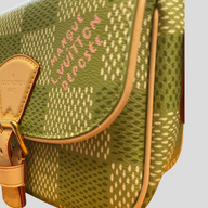 CLB XXIII Louis Vuitton Montsouris messenger bag in golf green Damier canvas with leather trim and gold hardware