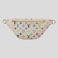 CLB XXIII Louis Vuitton x Takashi Murakami white bum bag with multicolored monogram print and gold hardware