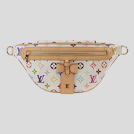 CLB XXIII Louis Vuitton x Takashi Murakami white multicolor monogram high rise bum bag with leather bow detail