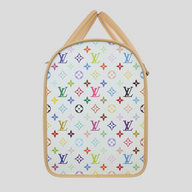 CLB XXIII Louis Vuitton x Takashi Murakami white monogram multicolore dog bag with vachetta leather trim
