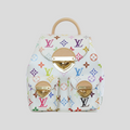 CLB XXIII Louis Vuitton x Takashi Murakami Venice bag in white coated canvas with multicolored monogram and gold hardware