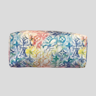 CLB XXIII Louis Vuitton Keepall 50 travel bag featuring a vibrant pastel watercolor monogram print on white canvas.