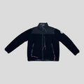CLB XXIII Moncler 1952 Brohan black reversible fleece jacket with nylon panels and red-white drawstring details