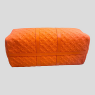 CLB XXIII orange Louis Vuitton Keepall Bandouliere 50 travel bag with embossed Monogram leather pattern
