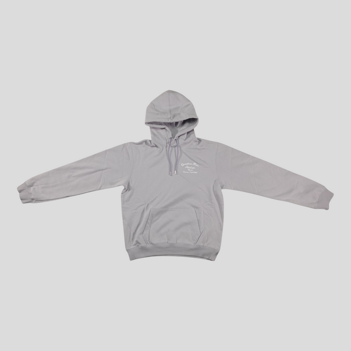 CLB XXIII purple Christian Dior Atelier embroidered cotton hoodie with drawstring hood and front pocket