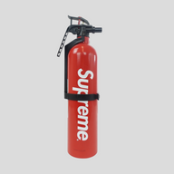 CLB XXIII Supreme red fire extinguisher with white logo branding, showing minor surface wear and scratching