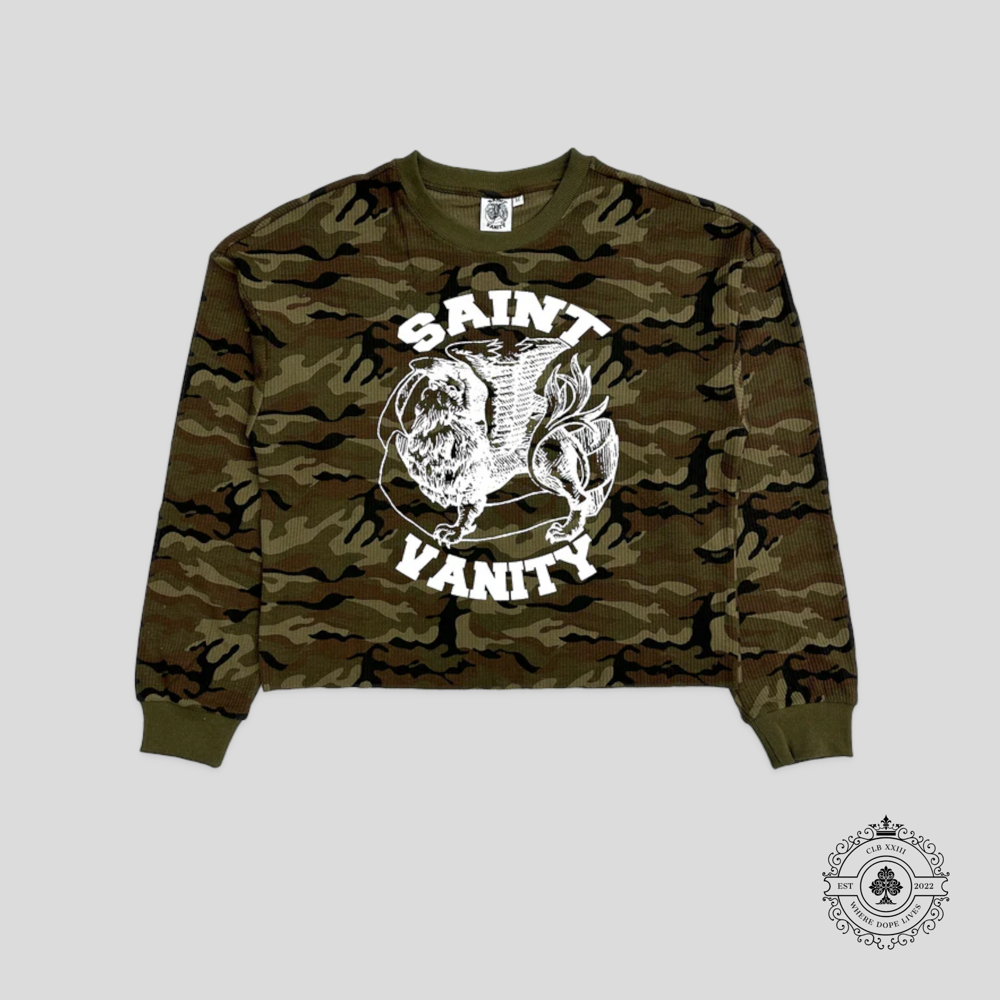 Saint Vanity Thermal Shirt in Green Camo
