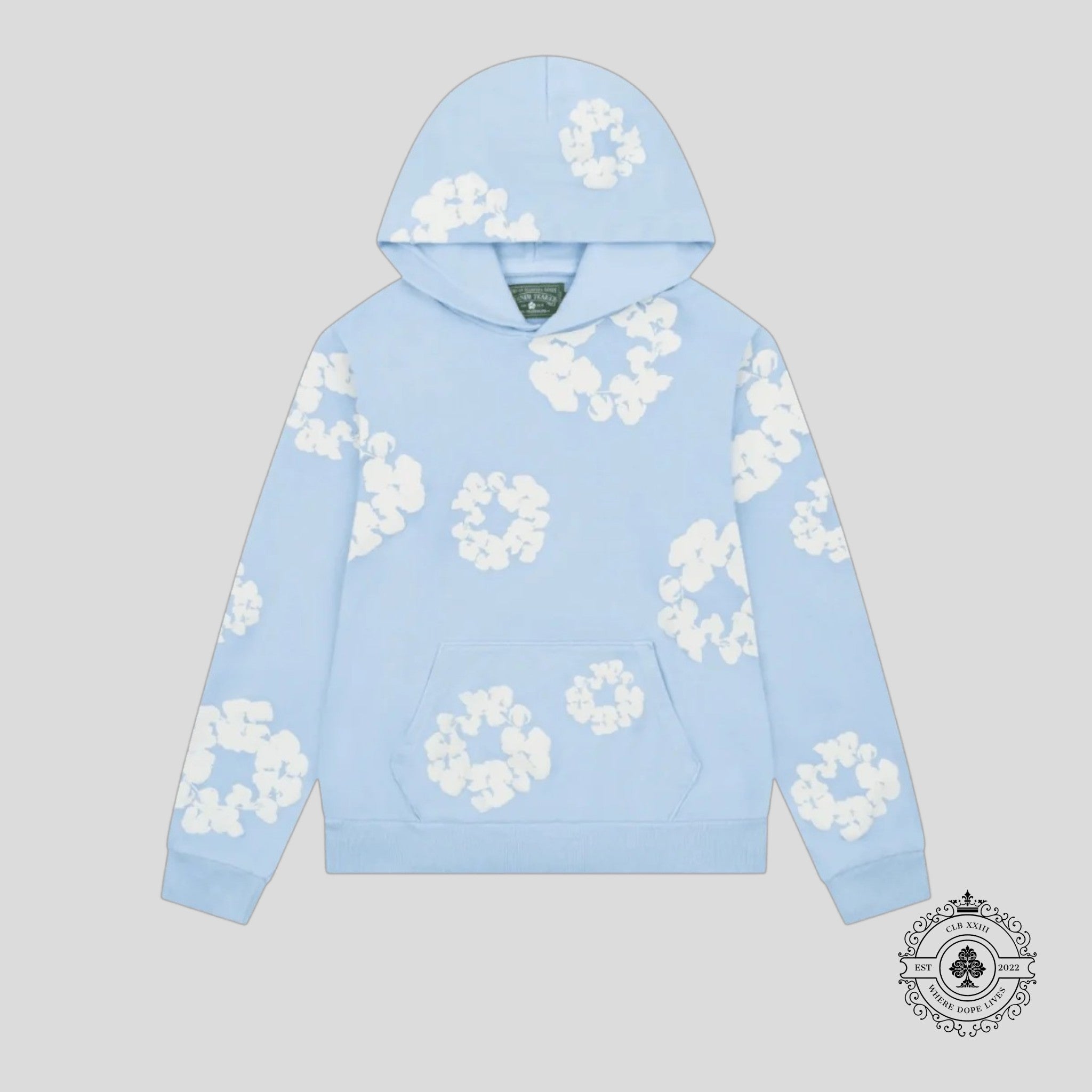 Denim Tears The Cotton Wreath Hoodie in Powder Blue
