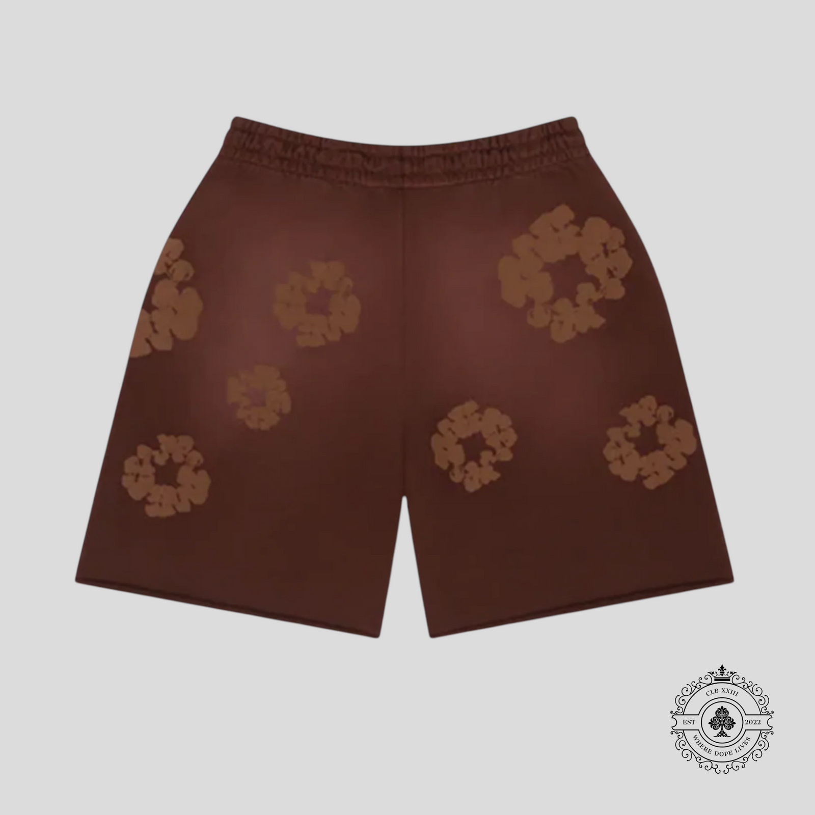Denim Tears Mono Wreath Sweat Shorts in Brown
