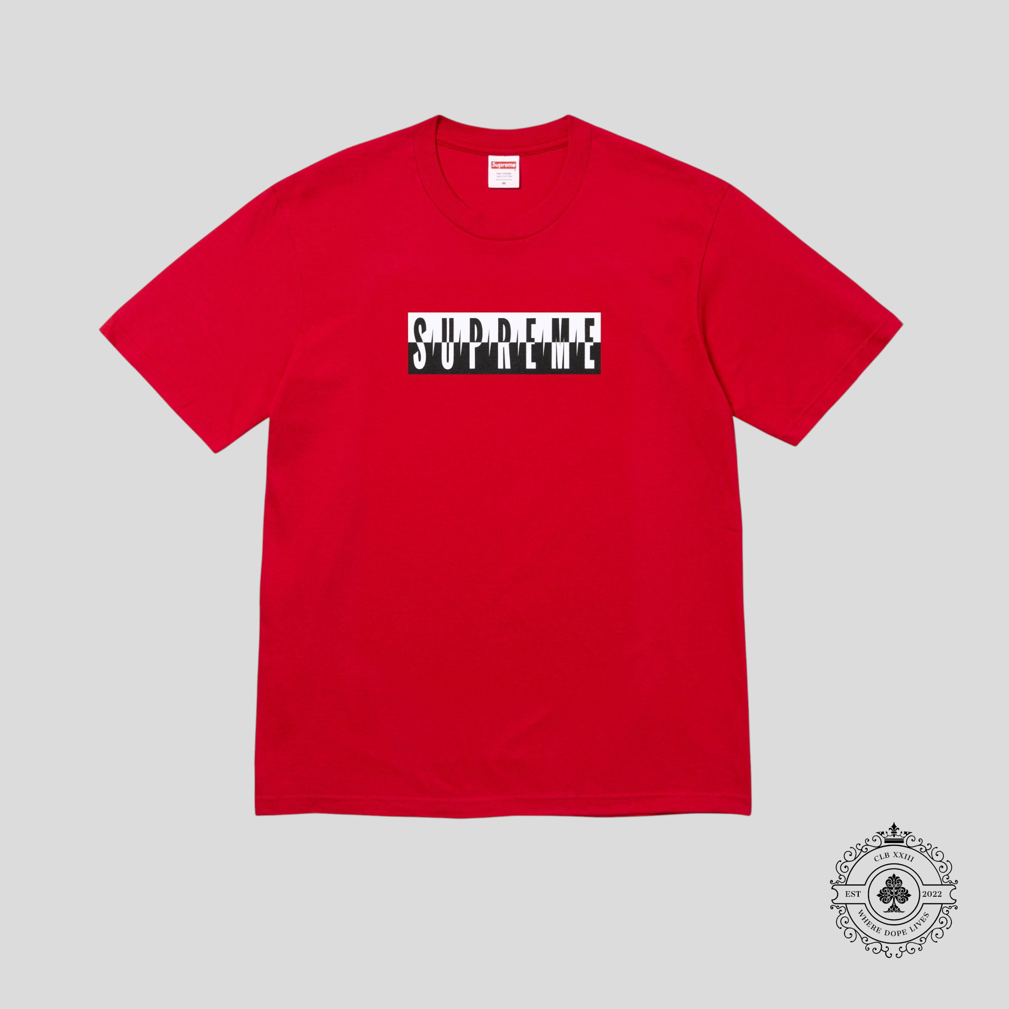 Supreme Split Logo Tee in Red