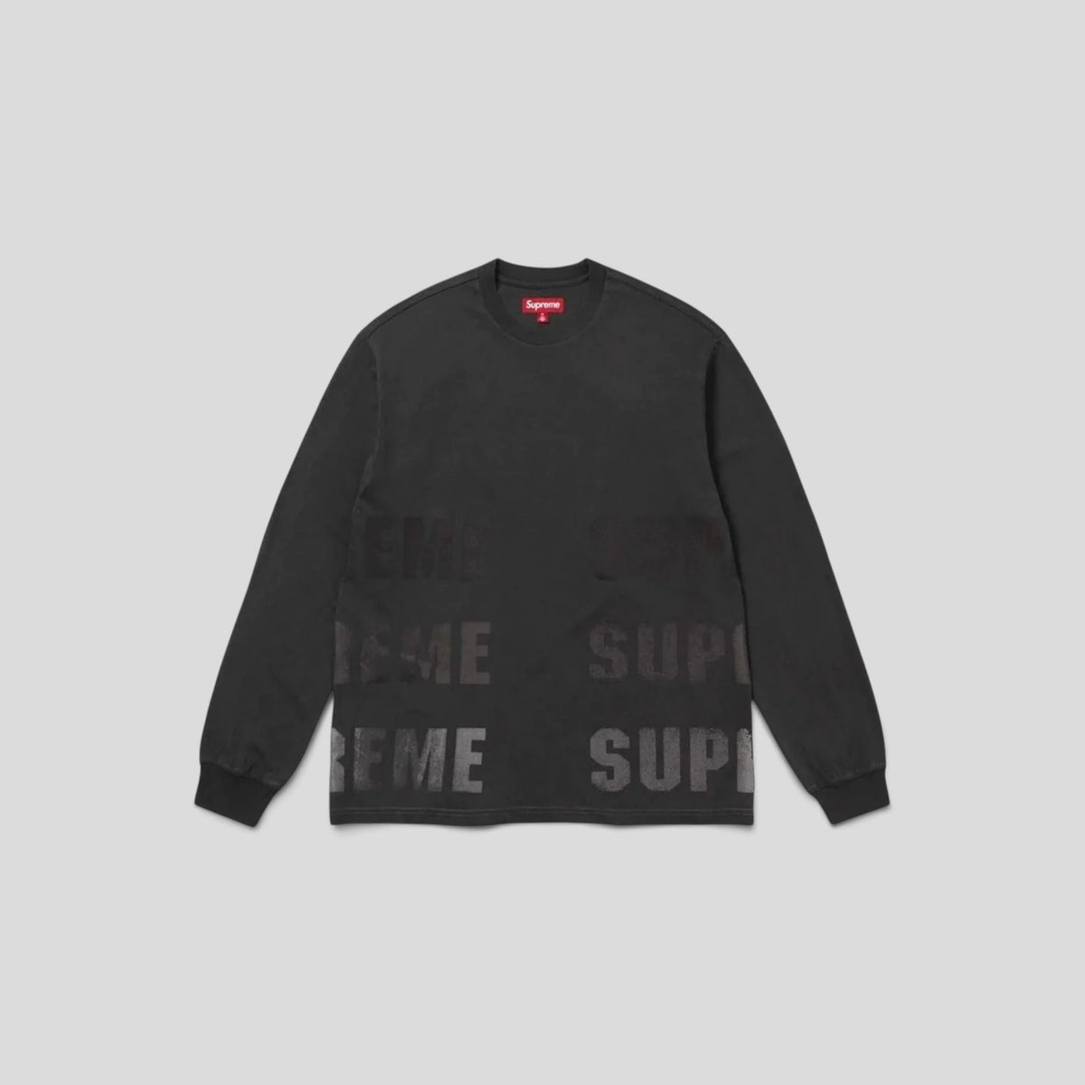 Supreme Reflective Long Sleeve Tee in Black
