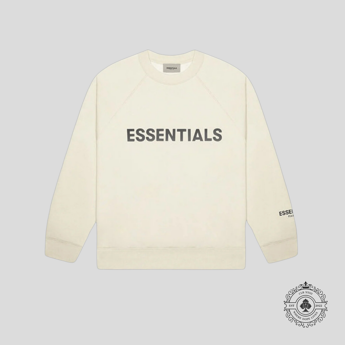 Fear of God Essentials Crewneck Applique Logo in Buttercream