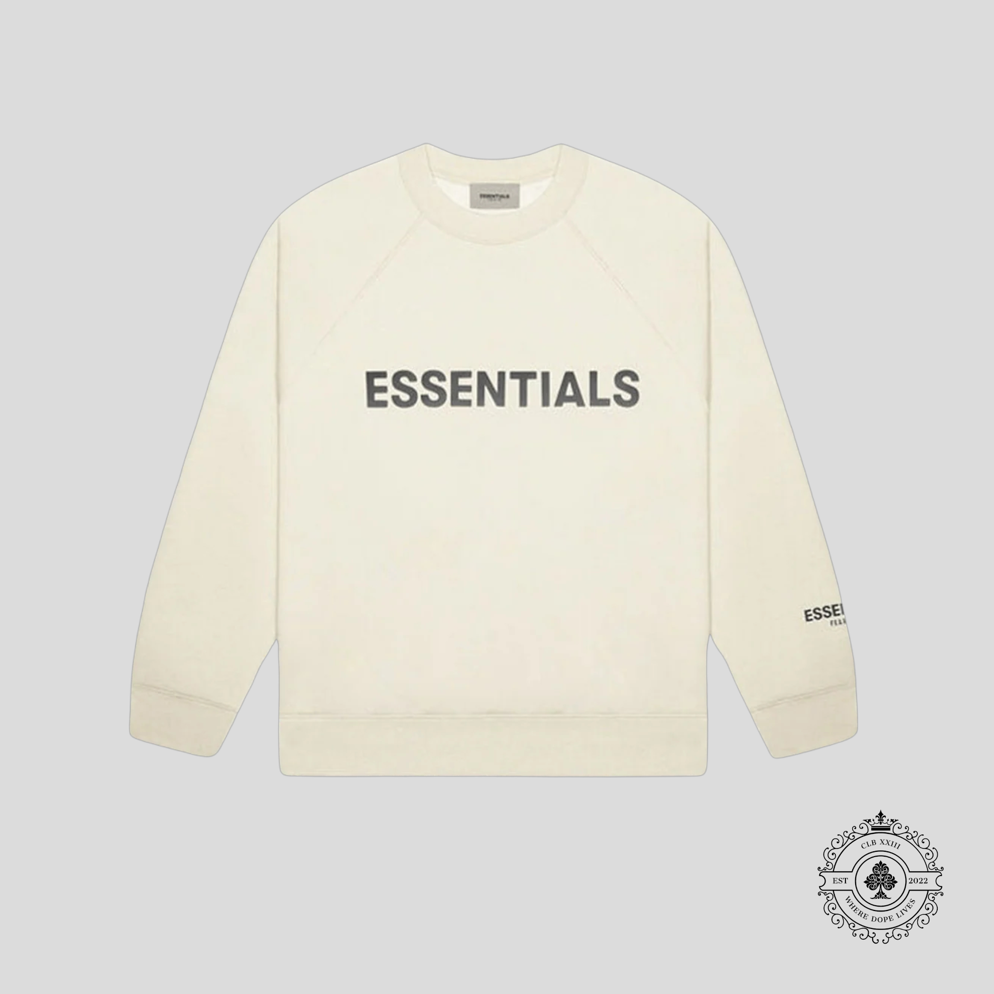 Fear of God Essentials Crewneck Applique Logo in Buttercream