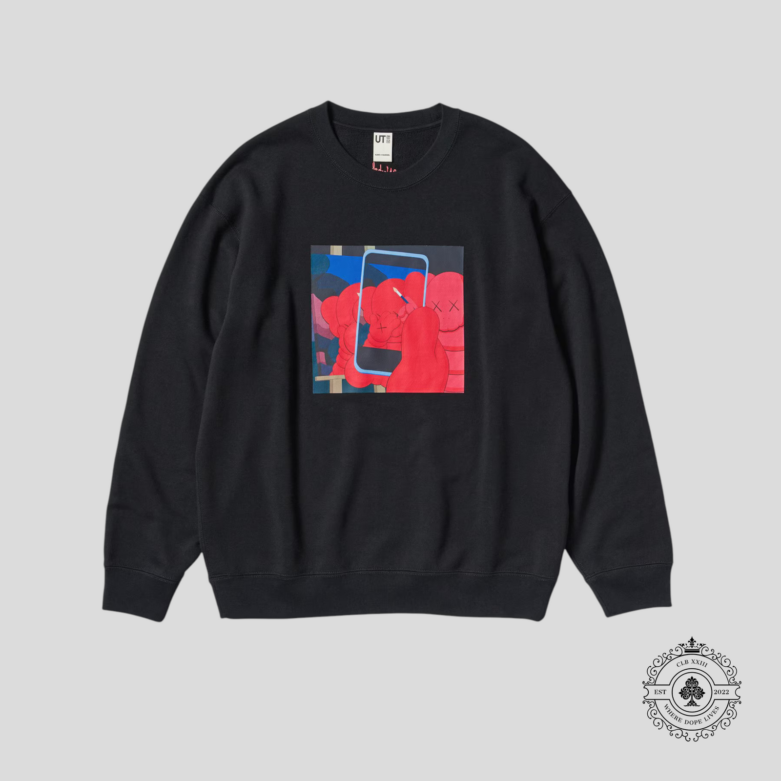 Uniqlo Kaws X Warhol Painting Crewneck in Black
