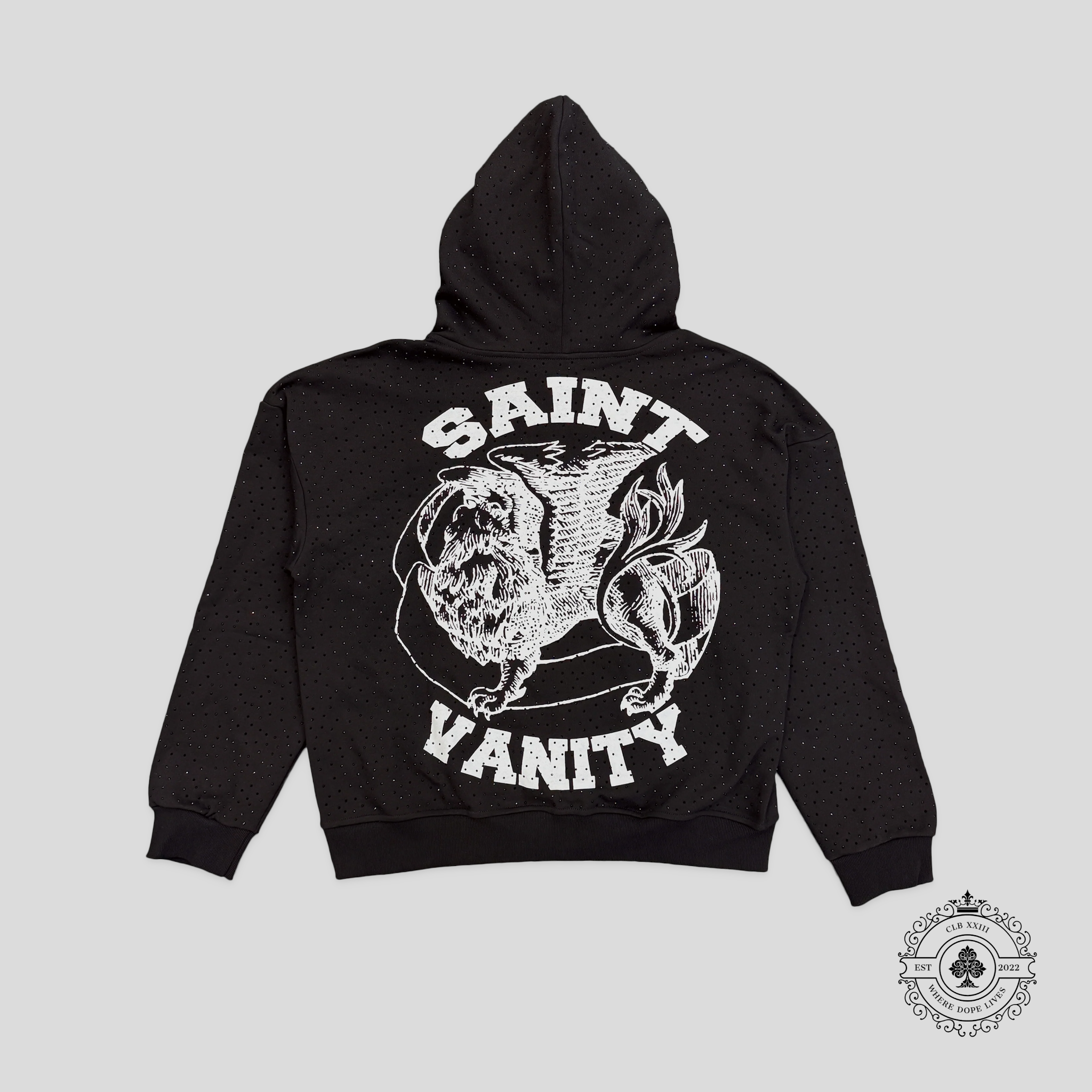 Saint Vanity Oreo Zip Up Hoodie in Black