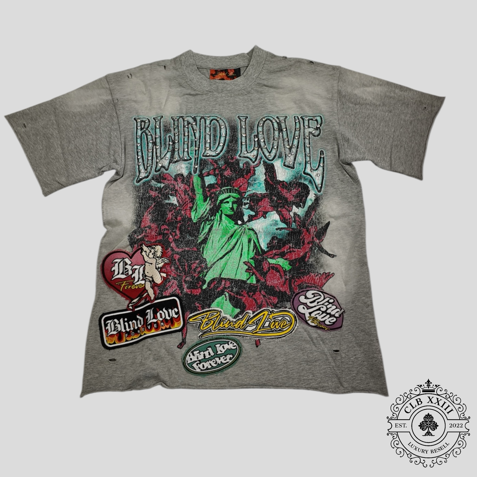 Blind Love Mental Health Tee in Grey