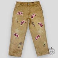CHROME HEARTS MATTY BOY SEX RECORDS CROSS PATCH CARHARTT CARPENTER PANTS