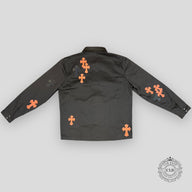 Chrome Hearts Cross Patch Work Dog Shirt - Brown