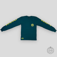 CHROME HEARTS HORSESHOE LOGO LONG SLEEVE TEE - GREEN / YELLOW