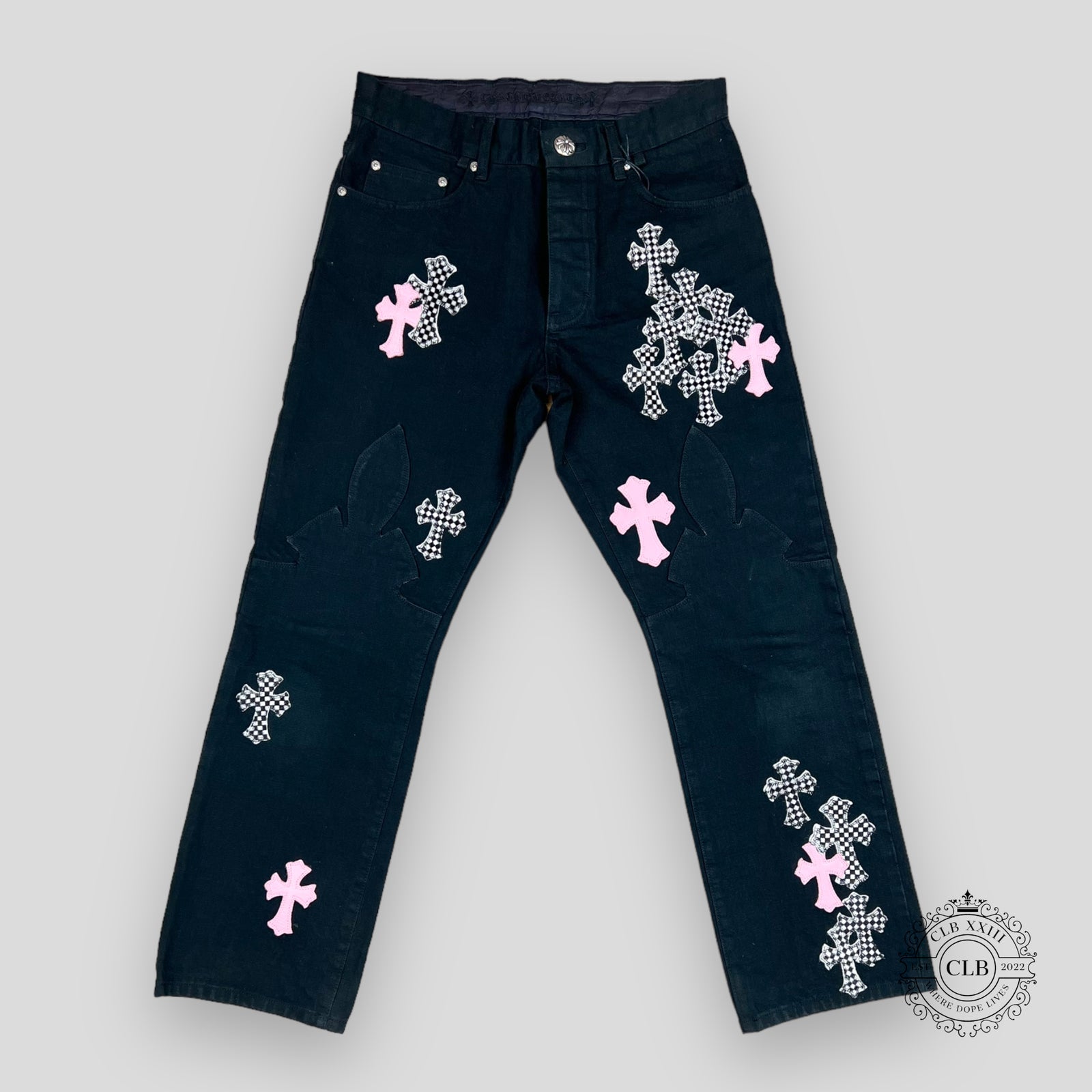 Chrome Hearts Multi Cross Jeans - Black / Pink