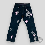 Chrome Hearts Multi Cross Jeans - Black / Pink