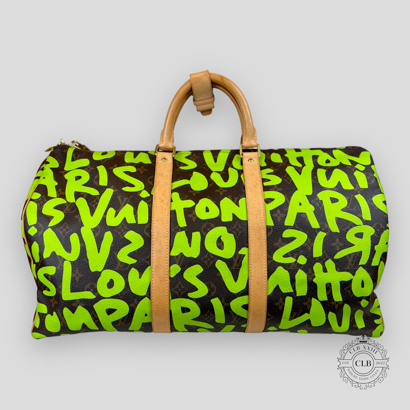 Louis Vuitton Graffiti Monogram Keepall 50 in Green