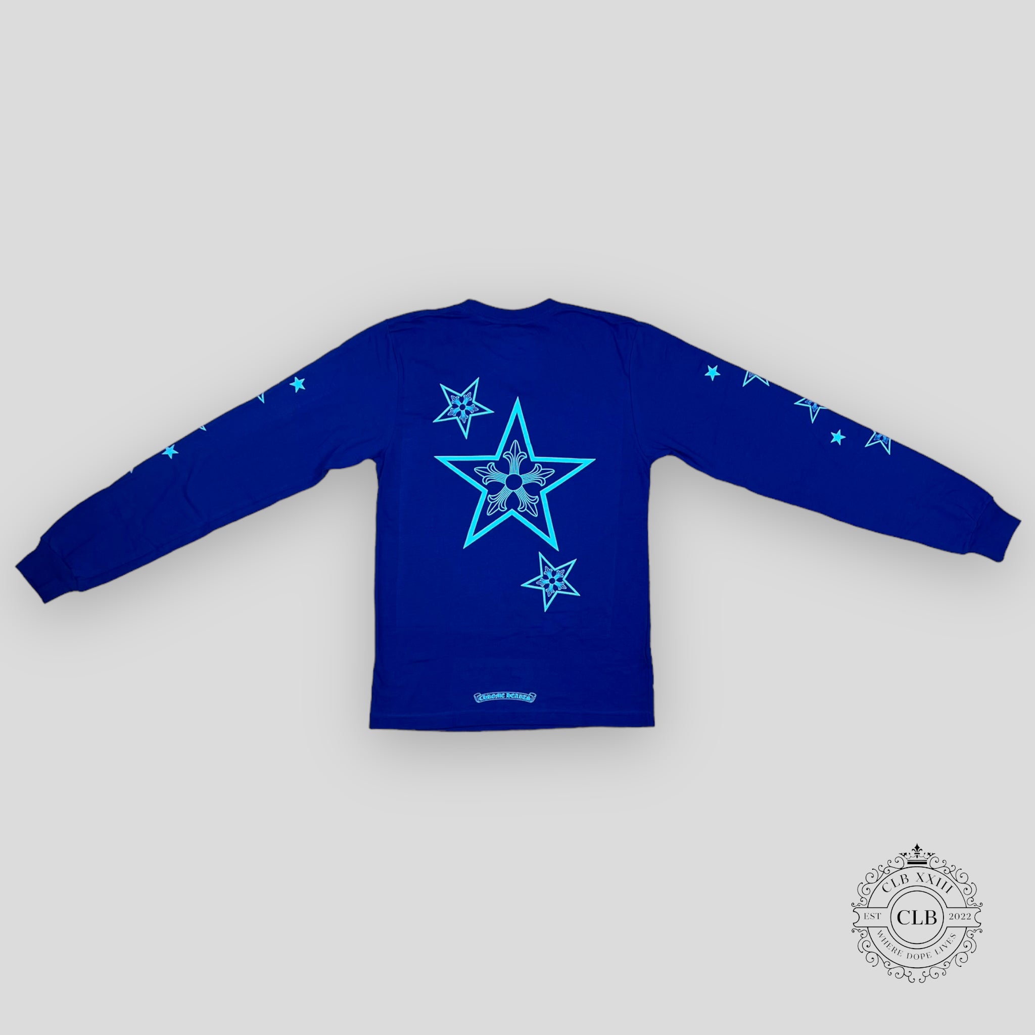 Chrome Hearts Lapis Stars Long Sleeve T-Shirt in Blue