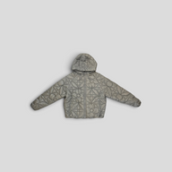 CLB XXIII Louis Vuitton reversible grey quilted puffer coat with monogram pattern and hood