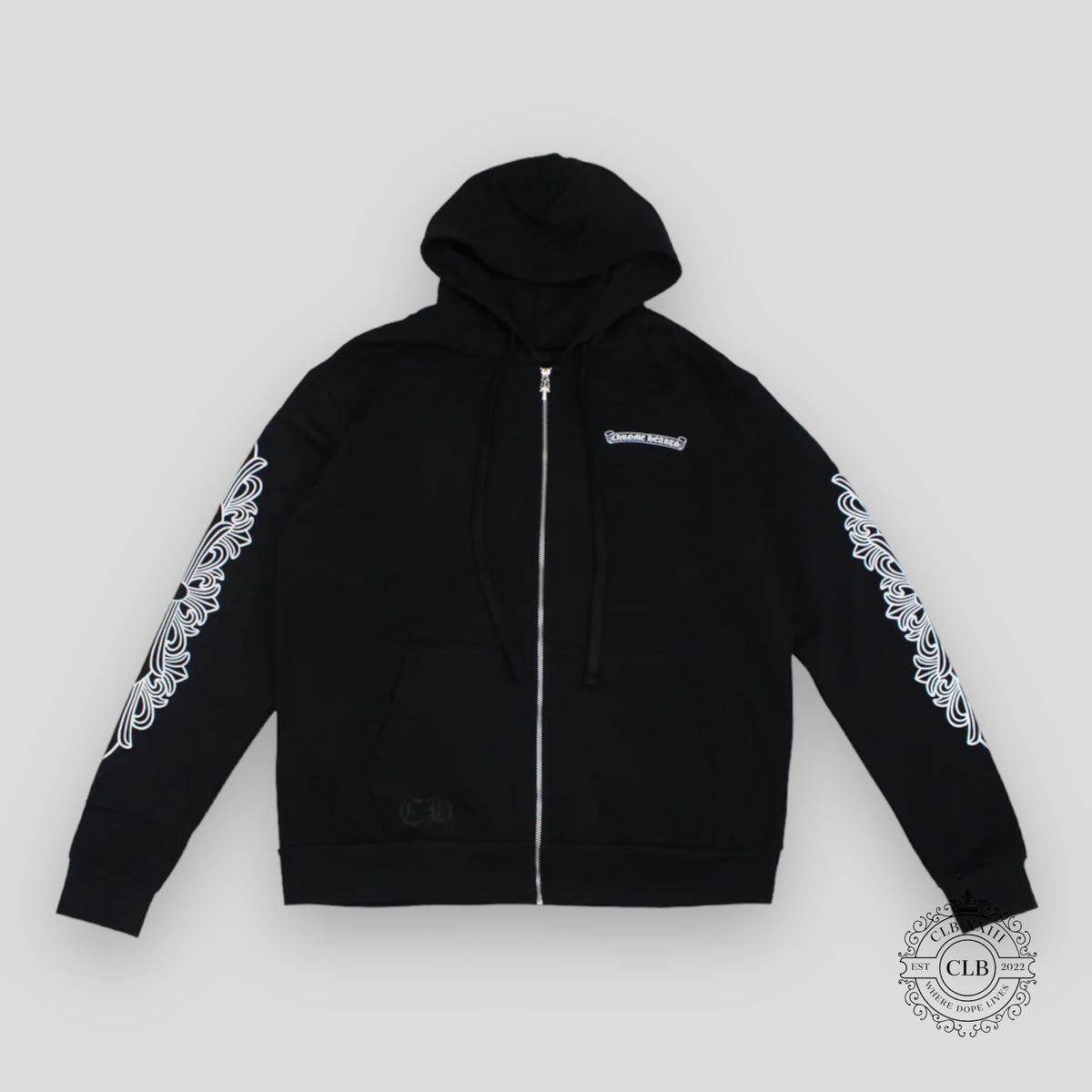 Chrome Hearts Dagger Zip Up Hoodie in Black/Pink