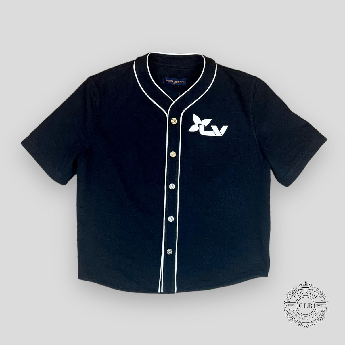 Louis Vuitton Monogram Denim Short Sleeve Shirt in Black