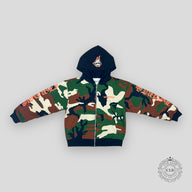 CHROME HEARTS MATTY BOY CAUTION THERMAL ZIP UP HOODIE