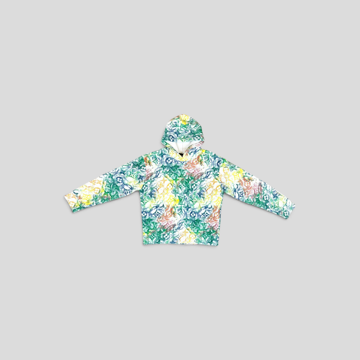 CLB XXIII Louis Vuitton pastel monogram hoodie in multicolor 100% cotton with a vibrant abstract print