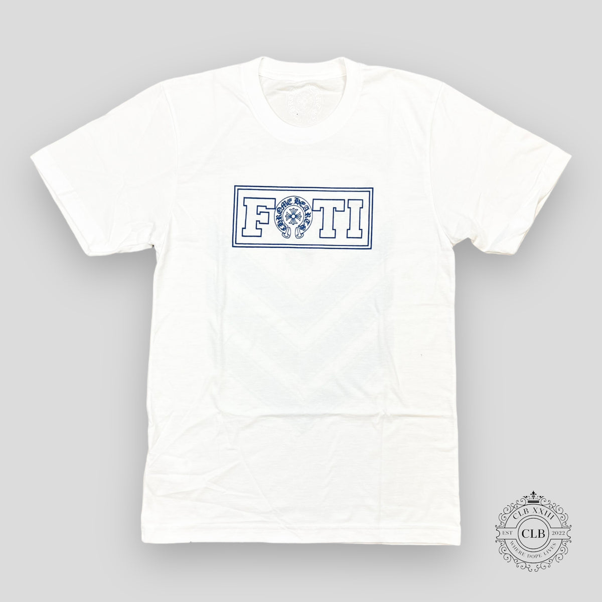 CHROME HEARTS FOTI T-SHIRT - WHITE / BLUE