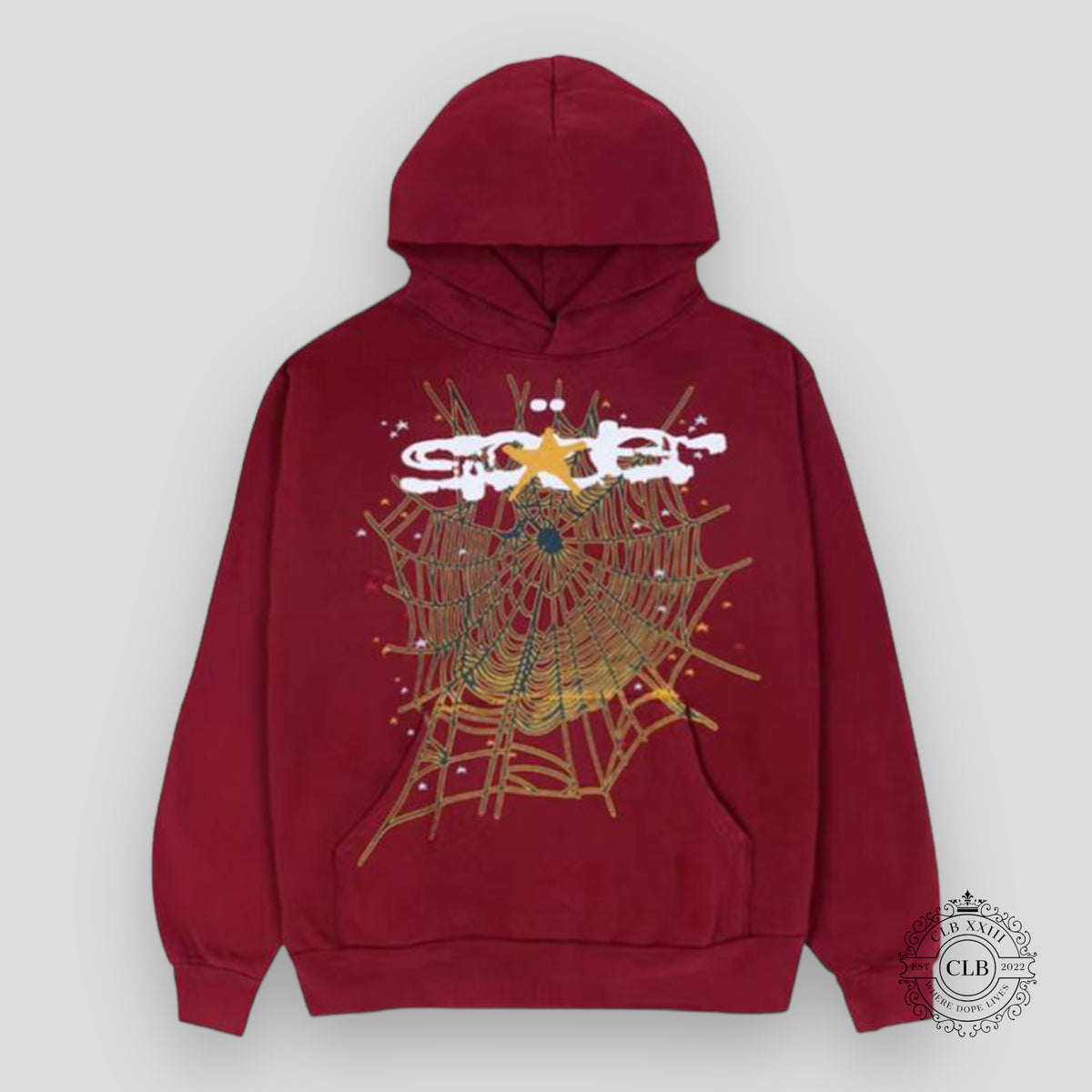 SP5DER LOGO HOODIE - MAROON