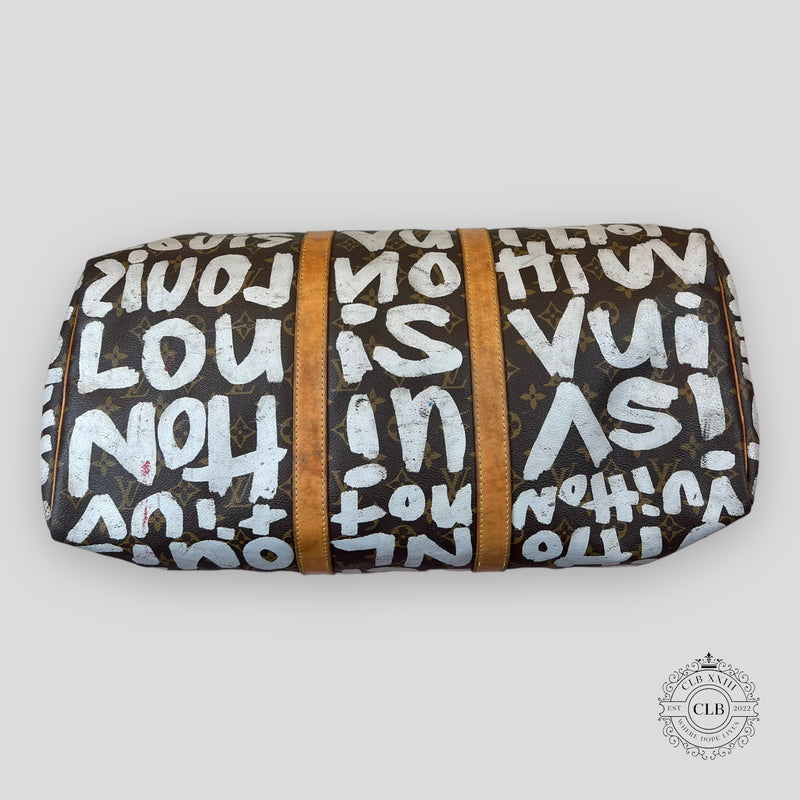 Louis Vuitton Graffiti Monogram Keepall 50 in Grey