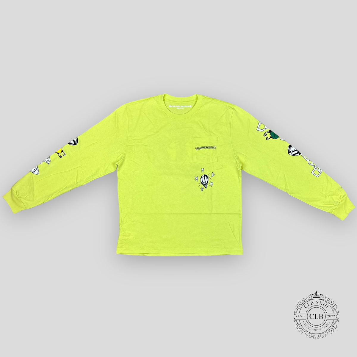 CHROME HEARTS MATTY BOY LONG SLEEVE TEE - LIME GREEN