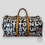 Louis Vuitton Graffiti Monogram Keepall 50 in Grey