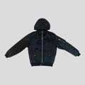 Celine Homme Oversized Chain Logo Hooded Bomber in Black