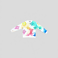 CLB XXIII Louis Vuitton watercolor monogram crewneck sweatshirt in white cotton blend with vibrant multi-color print