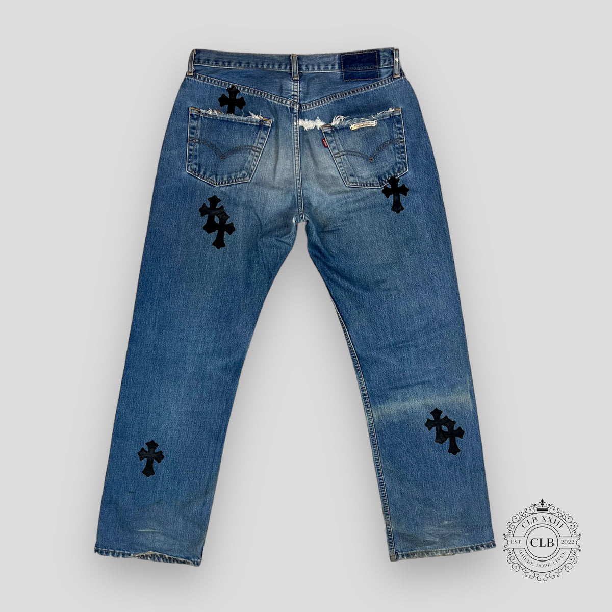 CHROME HEARTS X LEVI CROSS PATCH JEANS