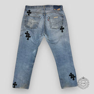 Chrome Hearts Repaired Levis Cross Patch Denim