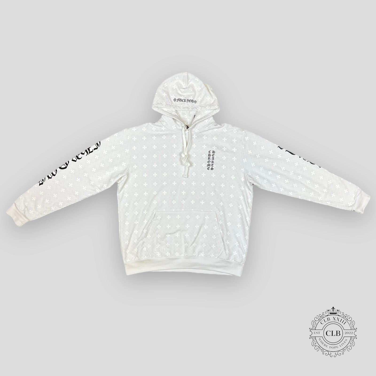 Chrome Hearts Cross Monogram Hoodie in White