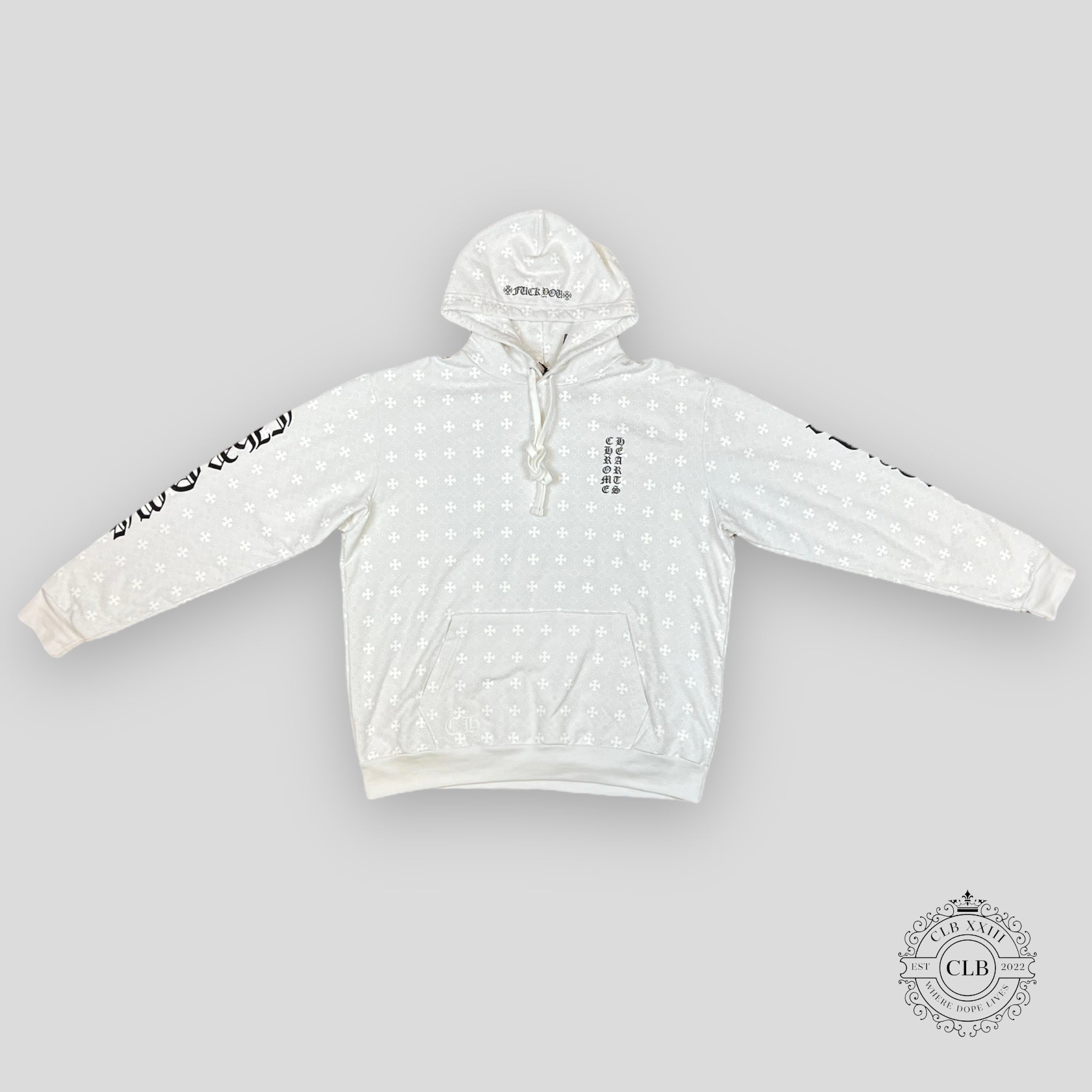 Chrome Hearts Cross Monogram Hoodie in White