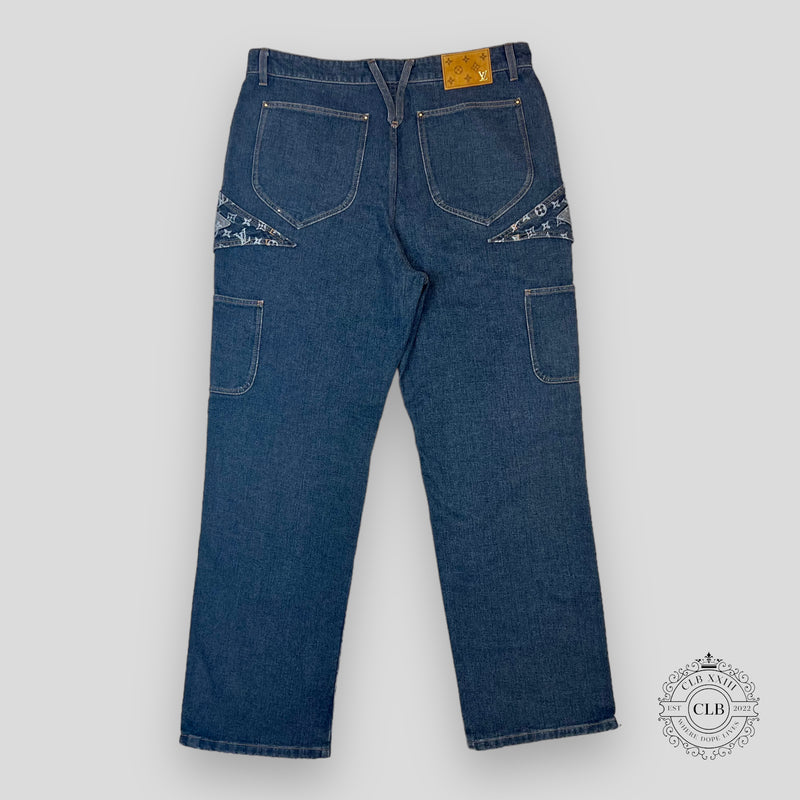 Louis Vuitton Monogram Flower Denim Pants