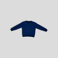 CLB XXIII Louis Vuitton royal blue crewneck sweater featuring an all-over monogram pattern in a cotton wool blend.