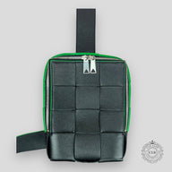 BOTTEGA VENETA CASSETTE SLING BAG - BLACK / PARAKEET