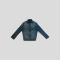 CLB XXIII Louis Vuitton indigo blue monogram denim jacket in 100% cotton with front patch pockets