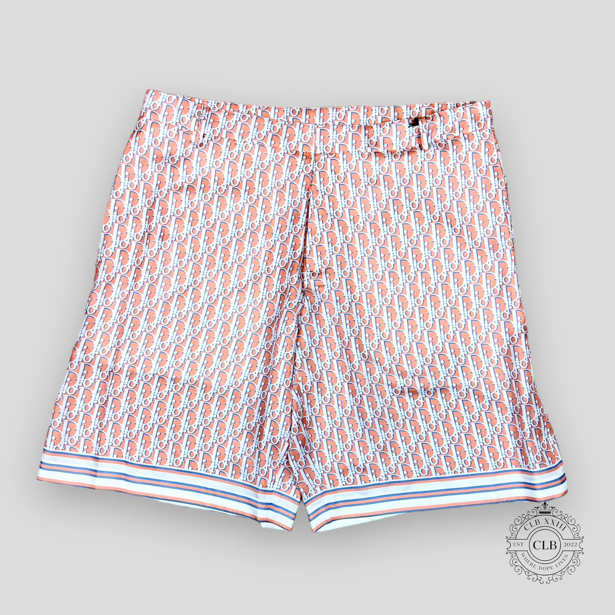 Dior Oblique Silk Shorts in Orange